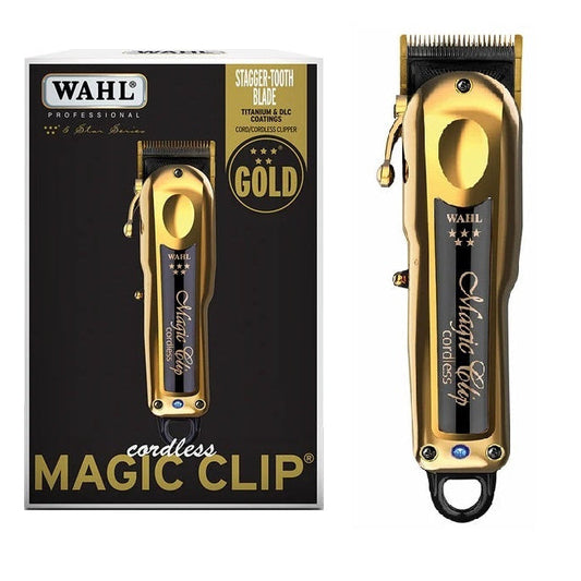 Wahl Gold Magic Clip hair trimmer with gold accents on a white background