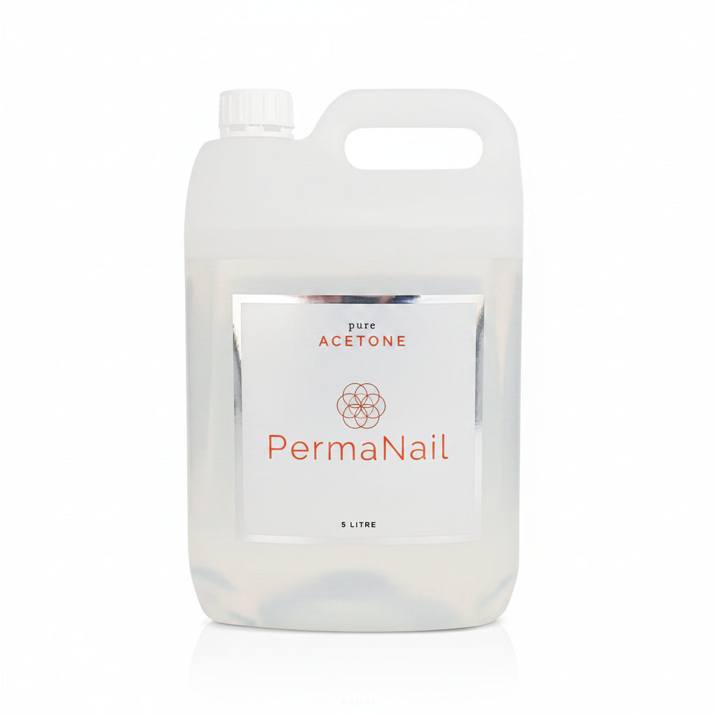 a 1 litre bottle of acetone on white background