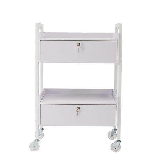 2 Tier Salon Trolley - White