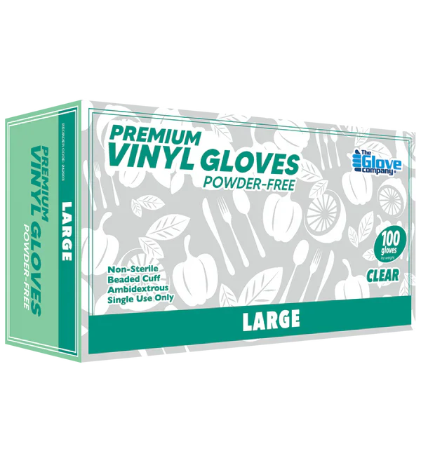 The Glove Company Premium Vinyl Gloves 100pcs Clear