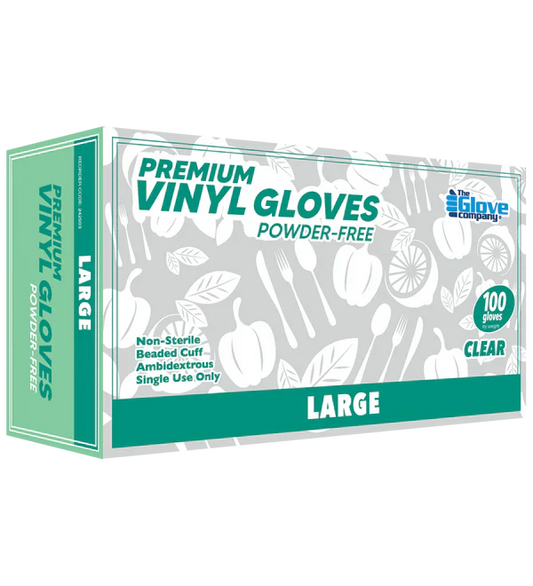 The Glove Company Premium Vinyl Gloves 100pcs Clear