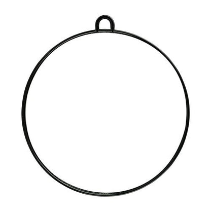 Black Round Mirror with Wall Bracket & Handle