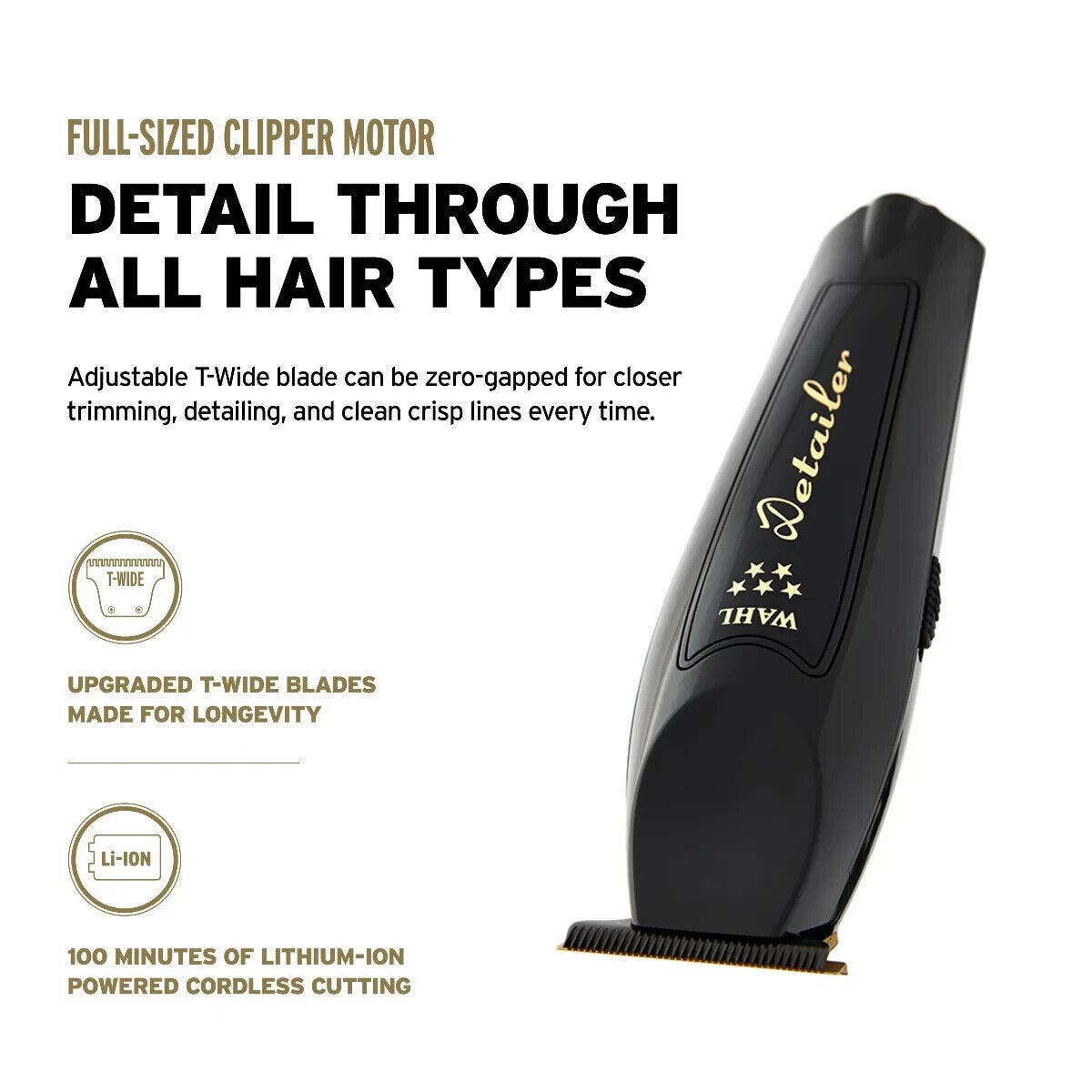 Wahl 5‑Star Cordless Barber Combo – Magic Clip & Detailer Li (Black)