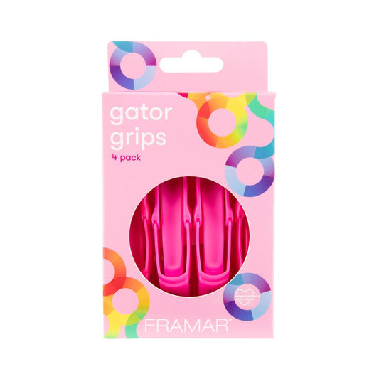 Framar Gator Grip Clips 4pk Pink