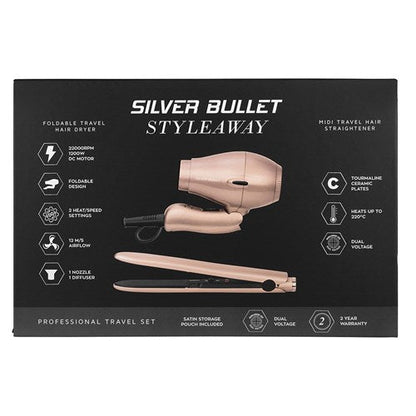 Silver Bullet Styleaway Mini Hair Dryer & Straightener Travel Set
