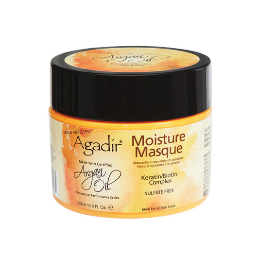 Front view of the Agadir Argan Oil Moisture Masque 236ml jar with label facing forward.
