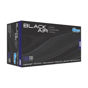 Black Air Nitrile Disposable Black Gloves 100 Pack