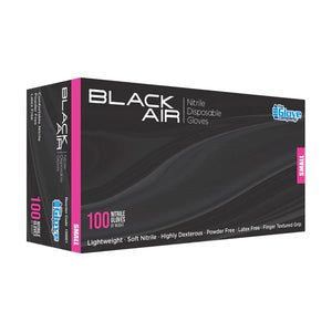 Black Air Nitrile Disposable Black Gloves 100 Pack