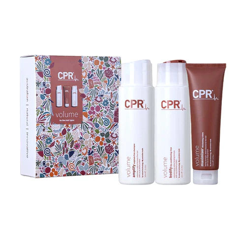 CPR Hair Volume Trio Pack - Amplify Sulphate Free Shampoo, Bodify Lite Conditioning Rinse, and Maximiser Thickening Crème with Organic Avocado Oil, Vitamin A, B5 & E, and Carob Protein for voluminous, healthy hair.