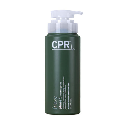 A large professional hair care bottle of CPR Frizzy Solution Phase 1 hair product in 500ml bottle