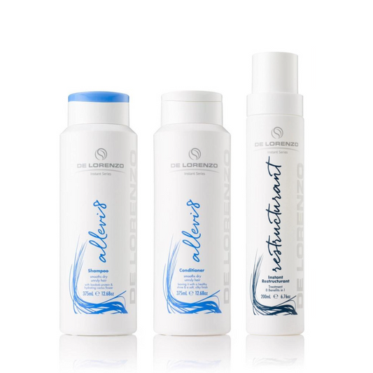 a set of three de lorenzo allevi8 shampoo and conditioner sets