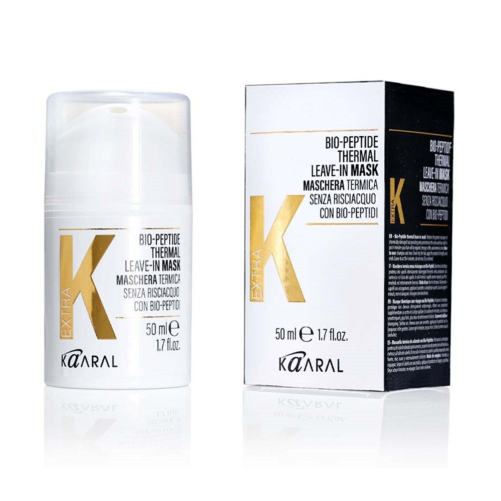 Kaaral Extra K Bio-Peptide Leave-In Mask with packaging on a white background