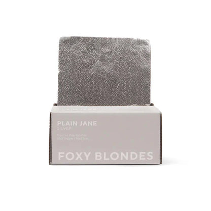 Gray textured towel in a 'Plain Jane' box by Foxy Blondes on a white background