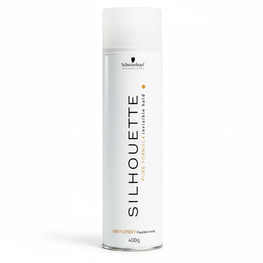 Schwarzkopf Silhouette hairspray bottle on a white background