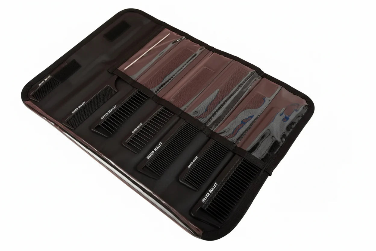 Silver Bullet Carbon Comb Set – 6 Piece with Pouch