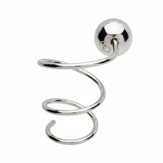 A metal spiral wall hook for hairdryers for use in hair and barber salons