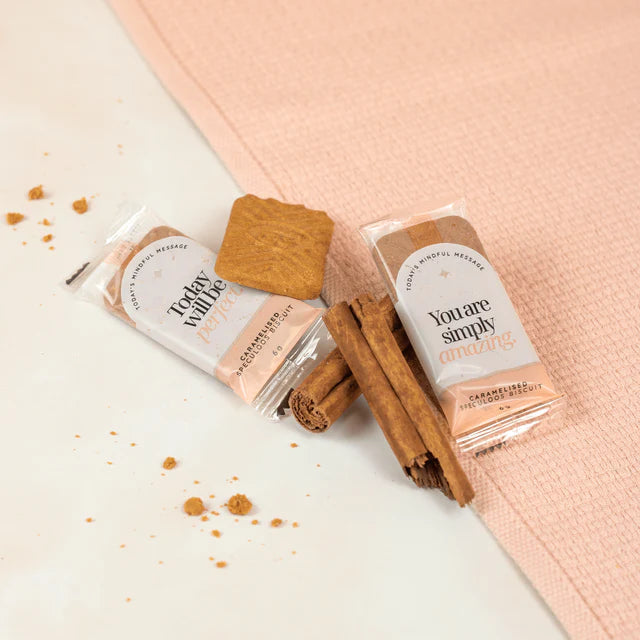 Mindful Bakes - Spiced Caramelised Salon biscuits wrapped in Mindful Messages