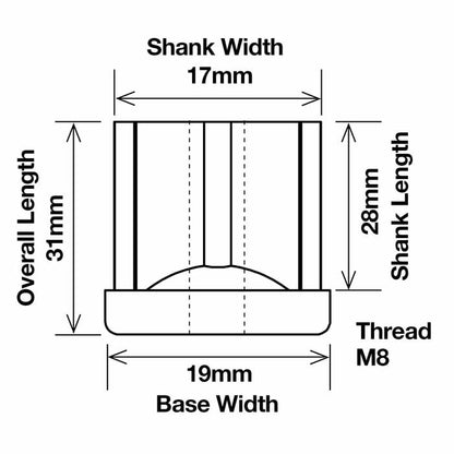 Wheel Retainers - Square Threaded Tube Inserts