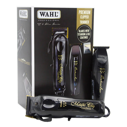 Wahl 5‑Star Cordless Barber Combo – Magic Clip & Detailer Li (Black)
