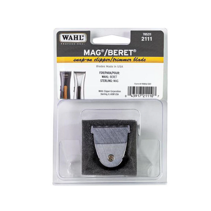 Wahl Mag/Beret snap-on clipper trimmer blade packaging on a white background