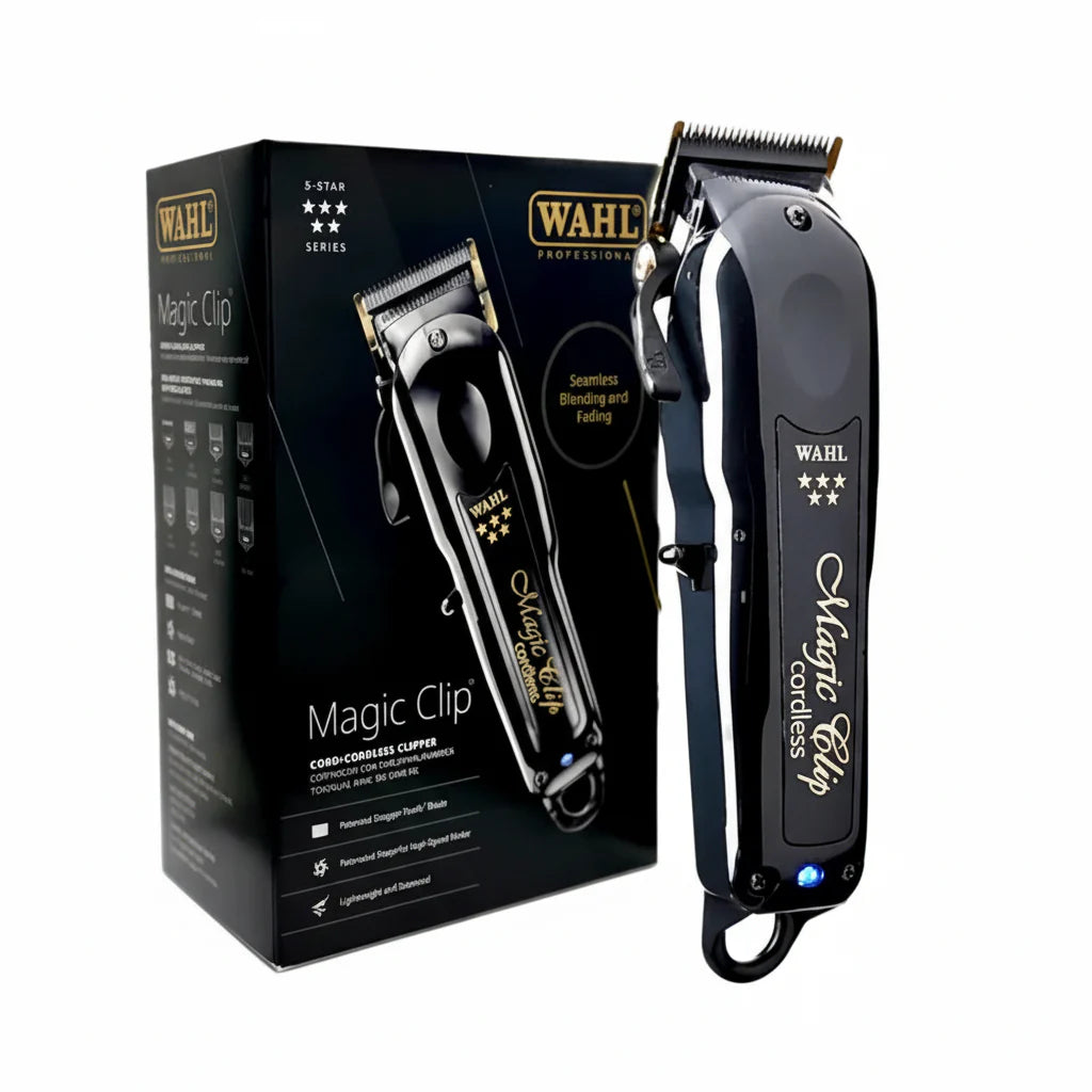 Wahl Magic Clip hair trimmer with packaging on a white background