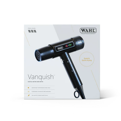 Wahl Vanquish hair dryer in boxed packaging on a white background
