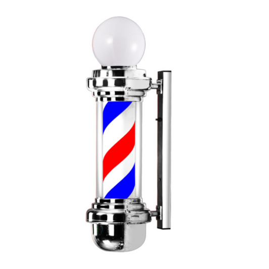 Barber Pole with Light - Chrome