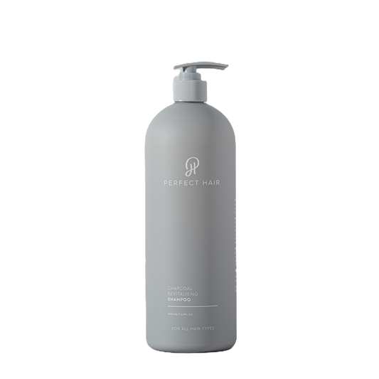 Pefect Hair Charcoal Shampoo 1 Litre bottle.  This  deep cleans but also relaxes and moisturizes the hair, leaving it softer, shinier, and more manageable.