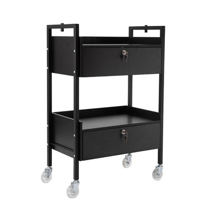 2 Tier Salon Trolley - Black