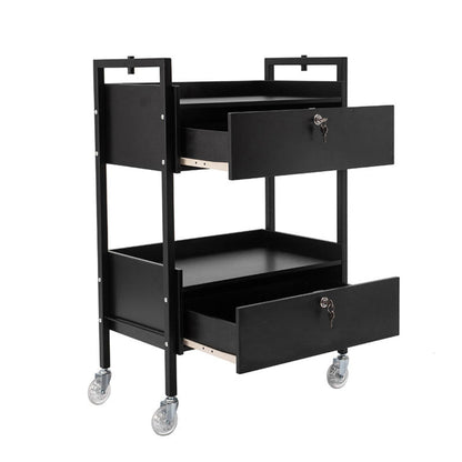 2 Tier Salon Trolley - Black