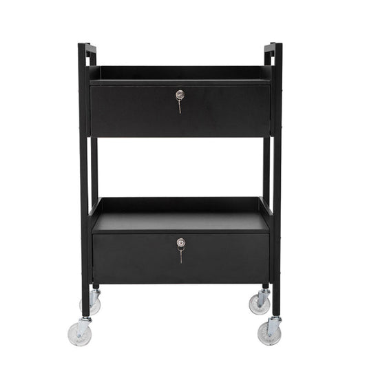 2 Tier Salon Trolley - Black