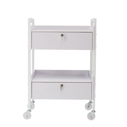 2 Tier Salon Trolley - White