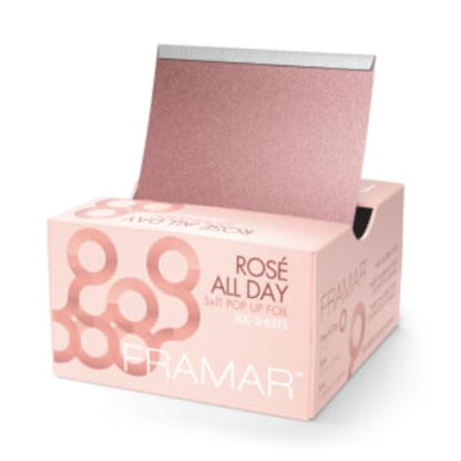 Framar Pink hair foil product packaging with 'Rose All Day' text on a white background