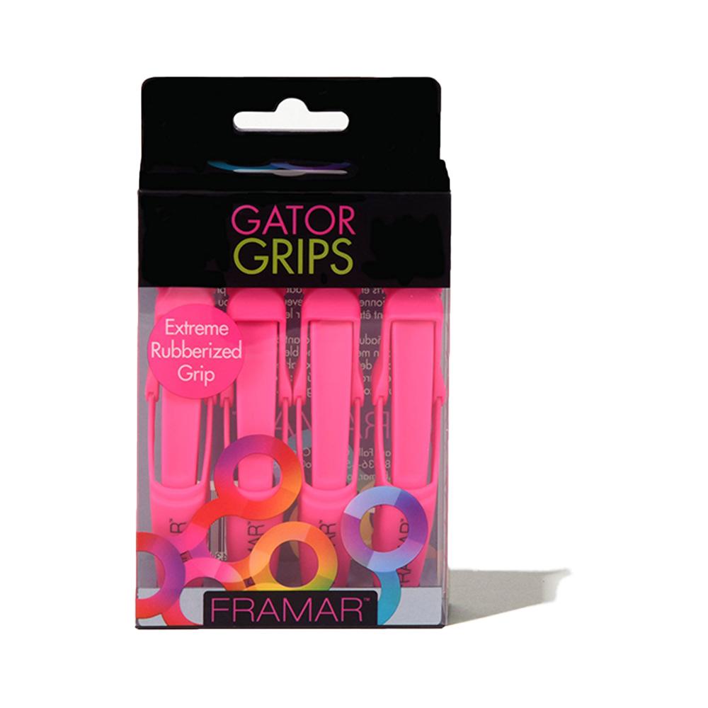 Framar Gator Grip Clips Pink (4pc)- NEW ARRIVAL