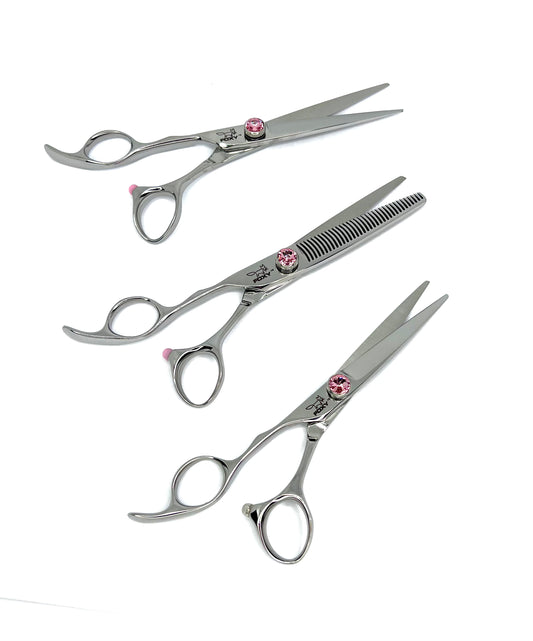 Foxy Left Handed KF Series Scissor Trio Set- Pink Dial SALE