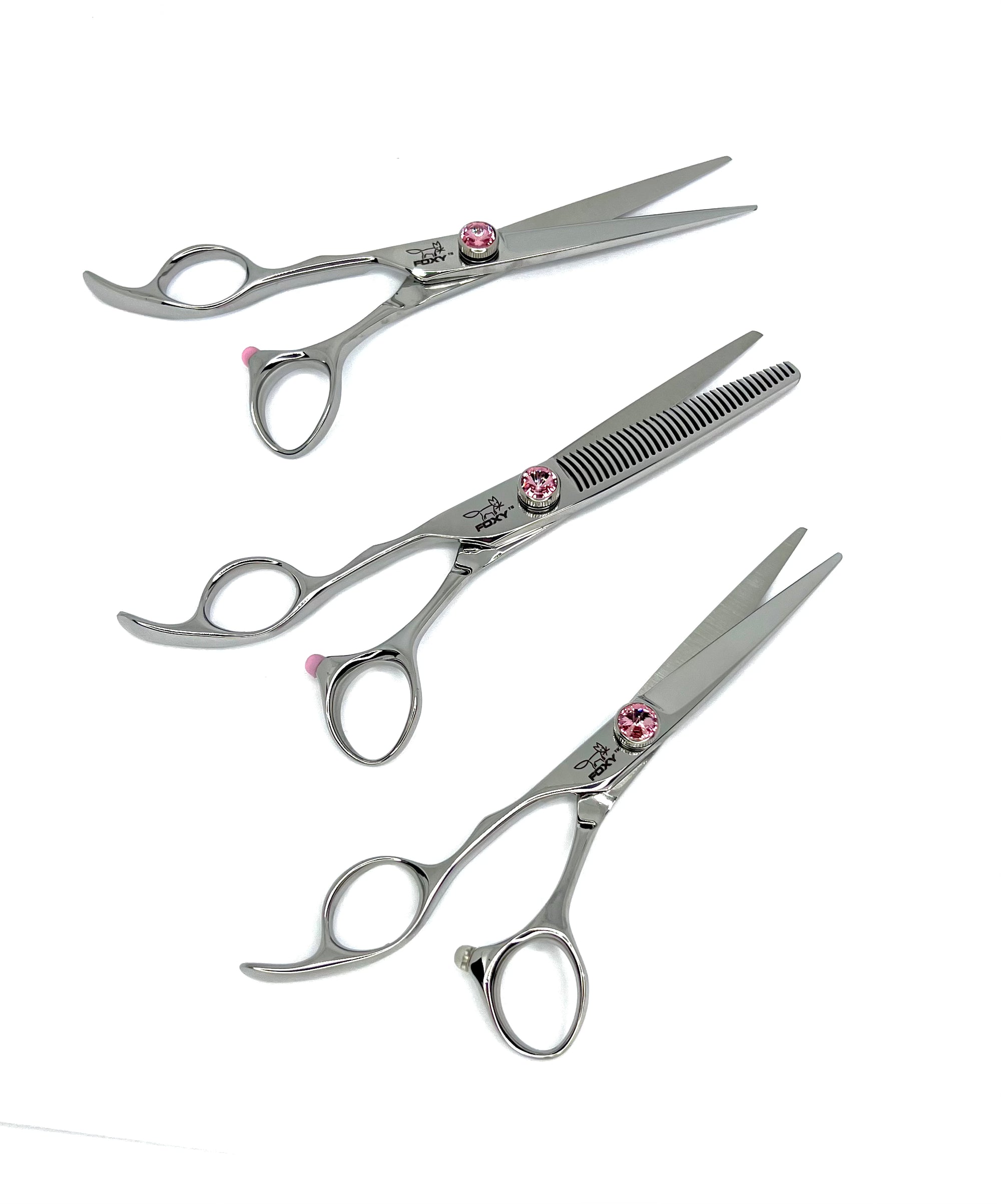 Foxy Left Handed KF Series Scissor Trio Set- Pink Dial- SALE