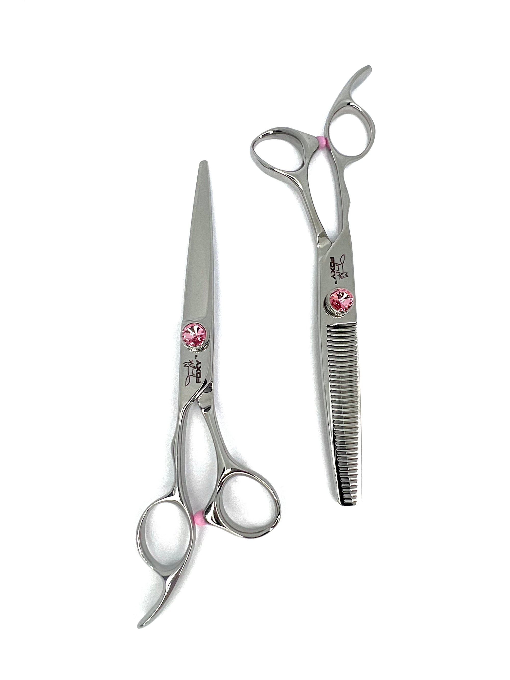 Foxy Left Handed KF Series Scissor Duo Set- Pink Dial- SALE