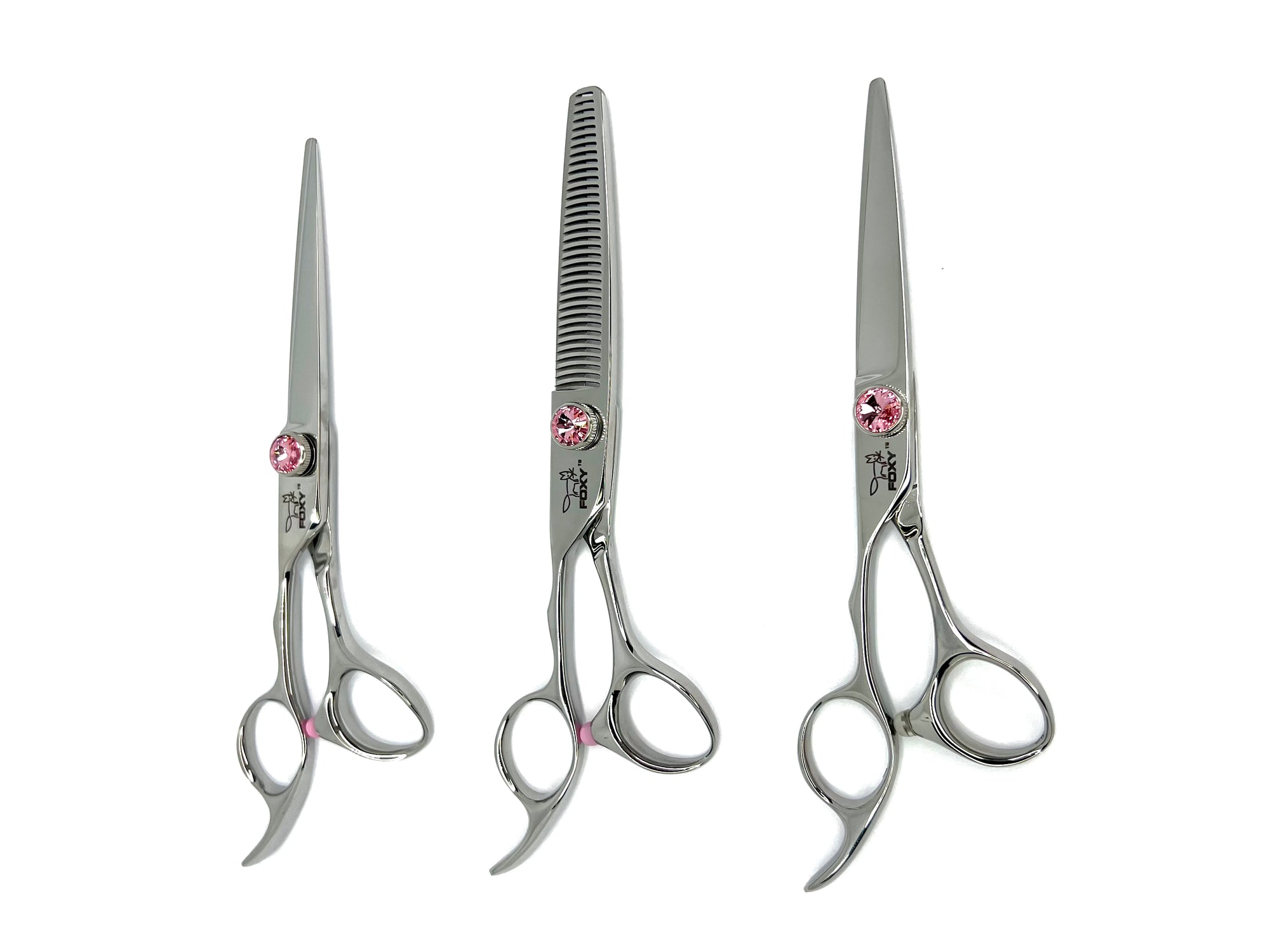 Foxy Left Handed KF Series Scissor Trio Set- Pink Dial- SALE