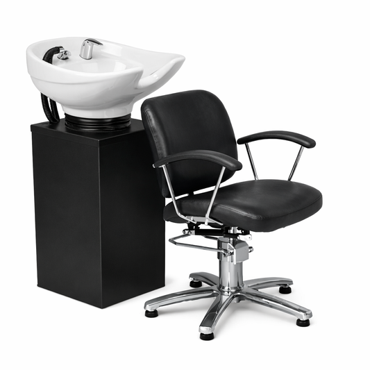 KSHE Kahla Shampoo Chair with Oasis Pedestal - Black