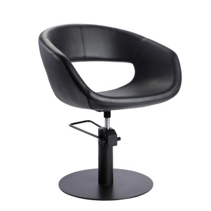 Black adjustable chair on a white background
