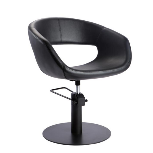 Black adjustable chair on a white background