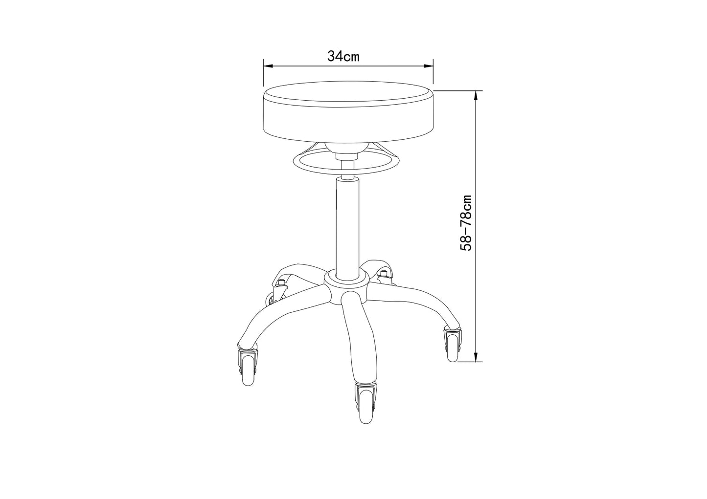 KSHE Salon Round Stool - White