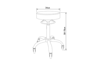KSHE Salon Round Stool - White