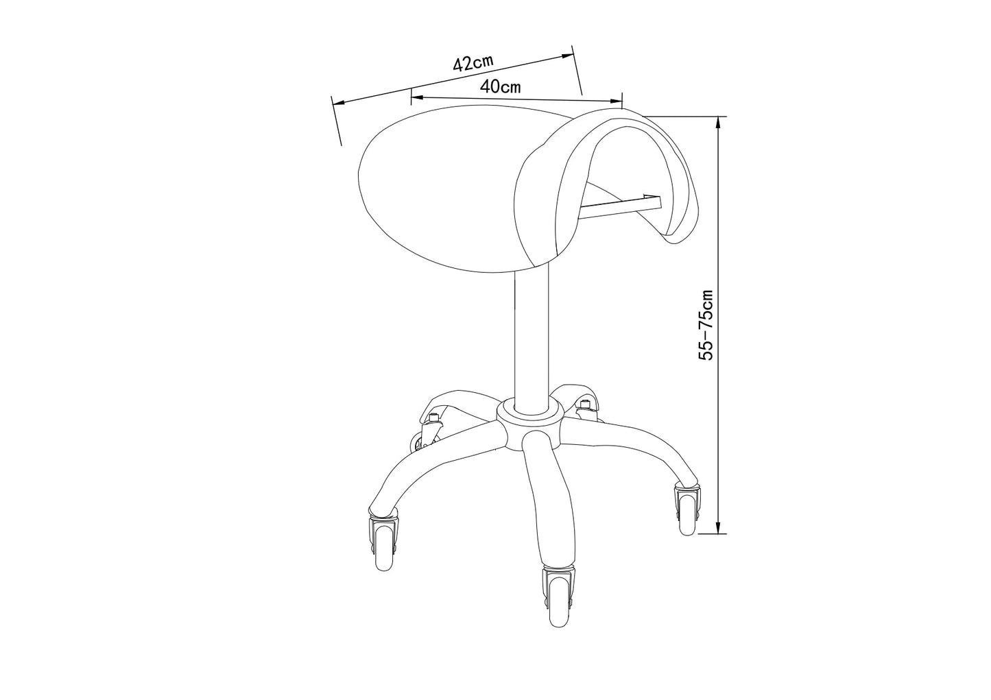 KSHE Salon Saddle Stool - Black