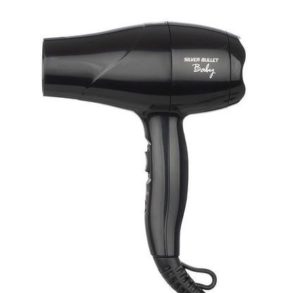 Silver Bullet Baby Travel Mini Hair Dryer & Diffuser - 1200W Dual Voltage (Black)