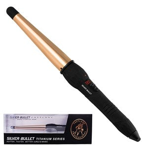 Silver Bullet Fastlane Titanium Large Conical Curling Iron Rose Gold