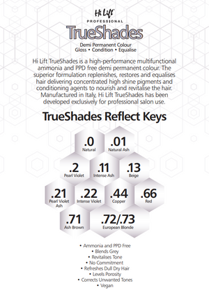 Hi Lift True Shades Demi Permanent Colour Chart